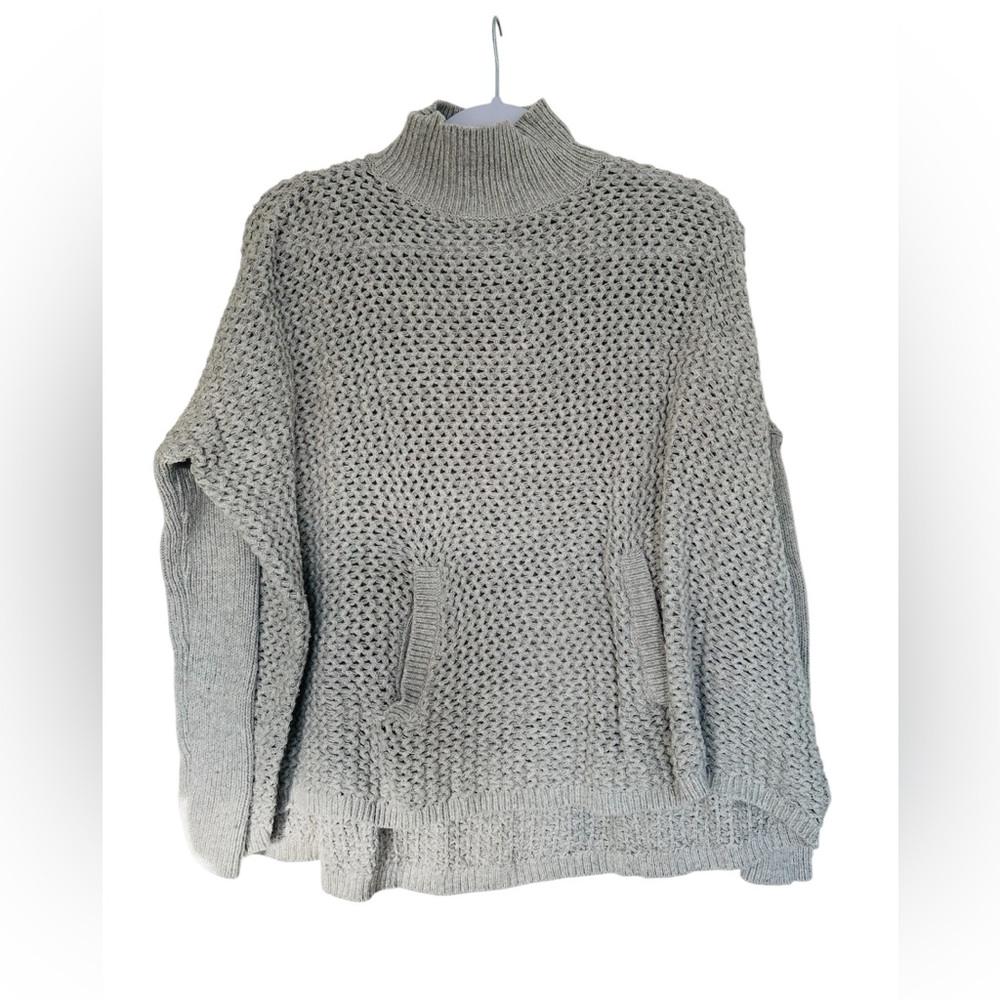 Loft | Women’s Petite Gray Turtle Neck Sweater, Oversized Fit XSP